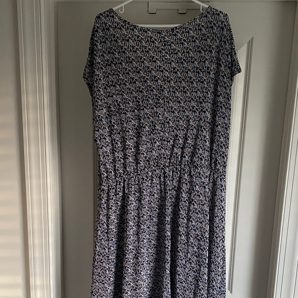NY Collection Navy & White Printed Midi Dress - Picture 6 of 7